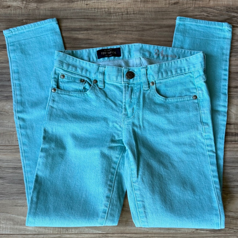 GUC - J Crew Turquoise Toothpick Jeans 24